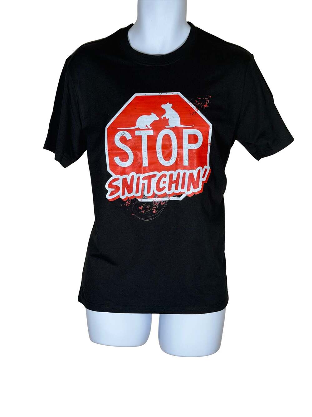 Stop Snitchin Unisex T-Shirt Black Medium